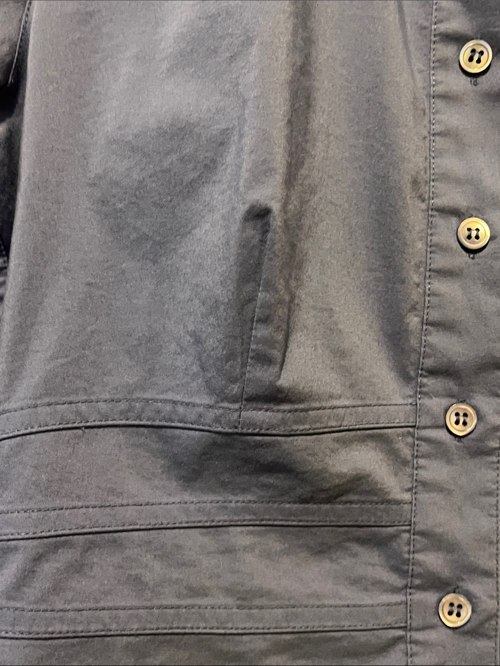 Structured Button-Front Navy Top - Picture 6 of 10